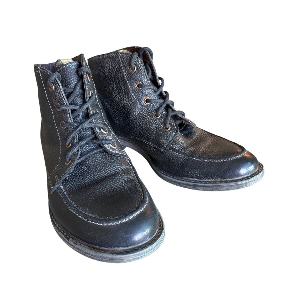 Roan Cass BLACK BARCELONA Handmade Ankle Lace Up Boots Size 10 Bed Stu